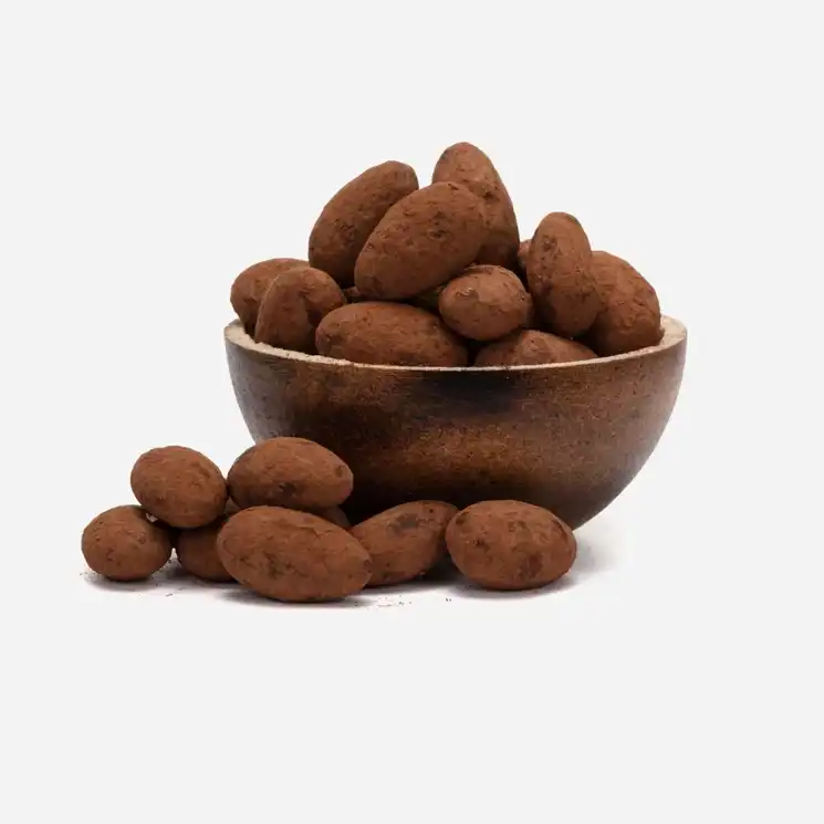 Mandeln in Zartbitterschokolade mit Kakao