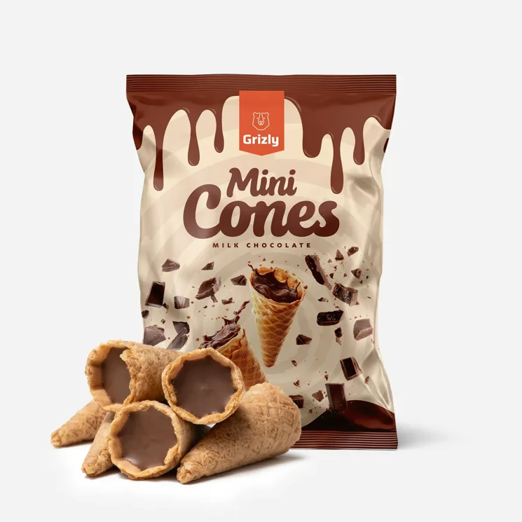 Mini-Cones mit Milchschoki